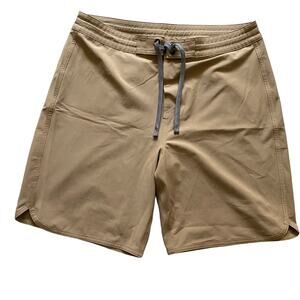 Prana Shorts Mens Tan Brown Outdoor Swim Drawstring Sz M